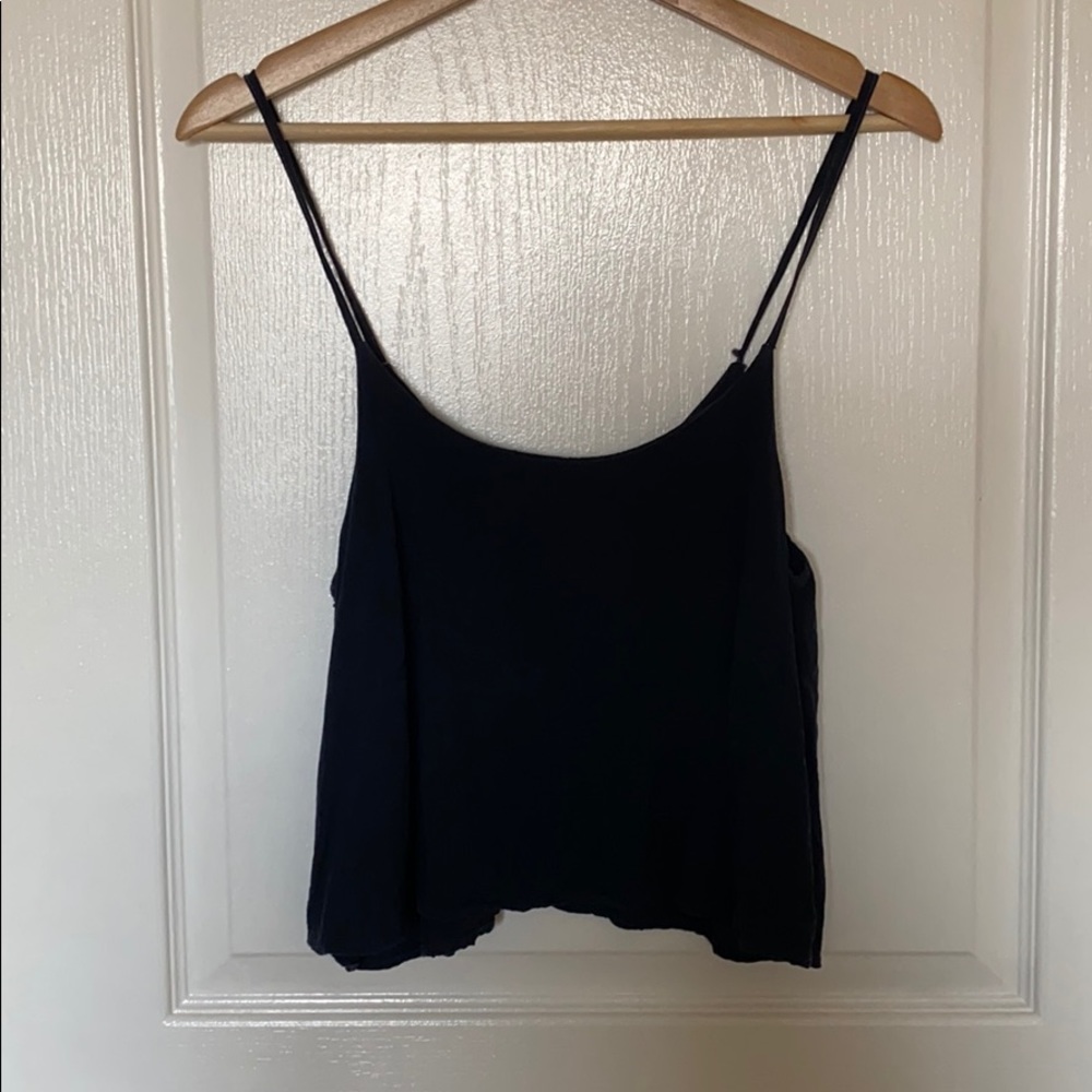 Brandy Melville Navy Blue Cropped Strap Tank